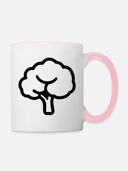 Brokkoli - Tasse zweifarbig - Weiß/Pink