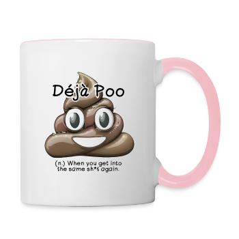Déjà caca - Mug contrasté - blanc/rose - Droite