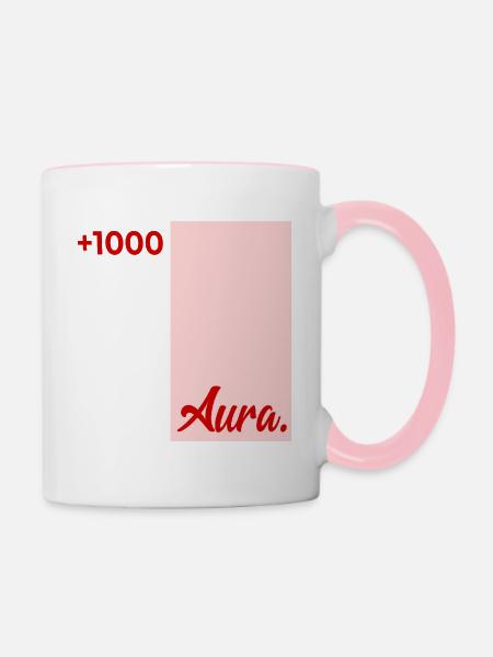 Bewertung Aura Punkte - Tasse zweifarbig - Weiß/Pink