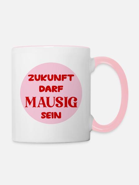 Mausige Zukunft - Tasse zweifarbig - Weiß/Pink