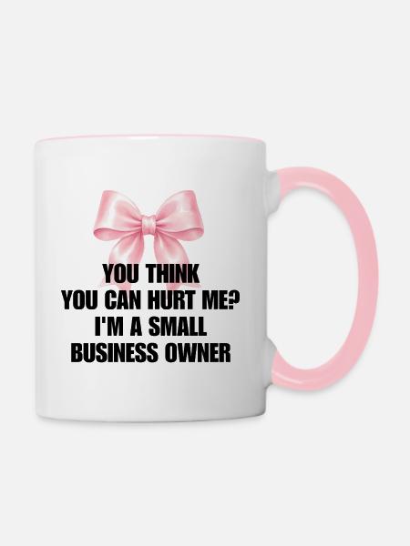 Lustiger Kleinunternehmer Coquette Bow - Tasse zweifarbig - Weiß/Pink