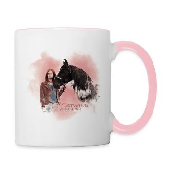 Ostwin Der Große Orkan Ostwind Vertraut Dir! Mika - Tasse zweifarbig - Weiß/Pink - Rechts