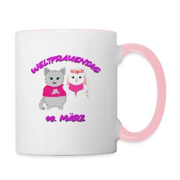 Zukunft ist pink - Tasse zweifarbig - Weiß/Pink - Rechts