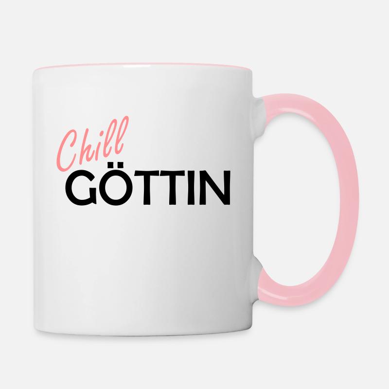 Chill goddess - Contrasting Mug - white/pink