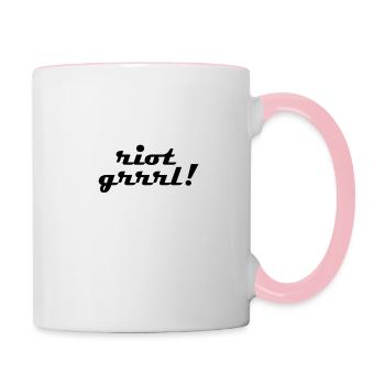 riot grrrl - Tasse zweifarbig - Weiß/Pink - Rechts