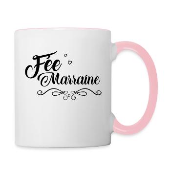 Fairy godmother - Contrasting Mug - white/pink - Right