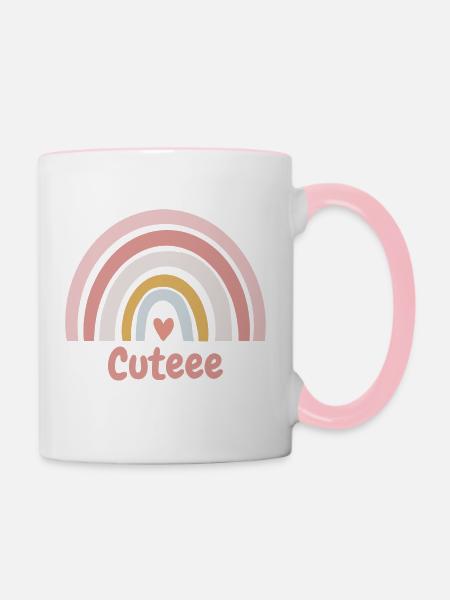 Cuteee - Tasse zweifarbig - Weiß/Pink