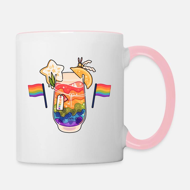 Rainbow Drink - Contrasting Mug - white/pink
