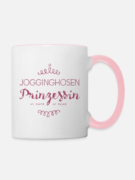 Jogginghosen Prinzessin - Tasse zweifarbig - Weiß/Pink