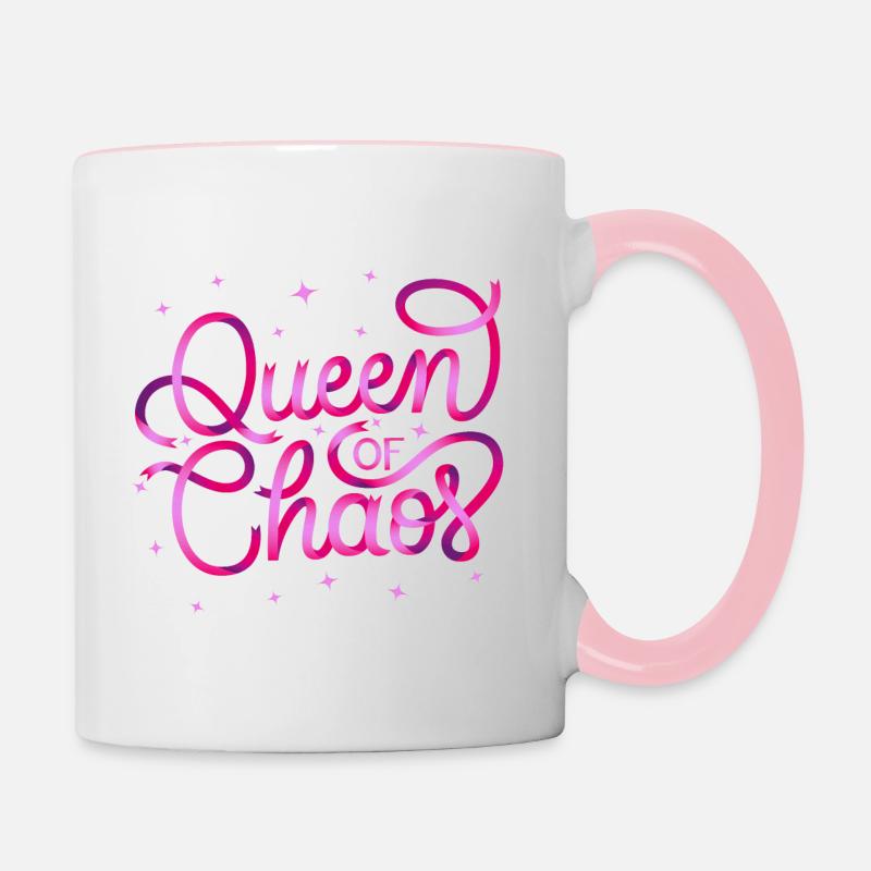Chaos Queen - Contrasting Mug - white/pink