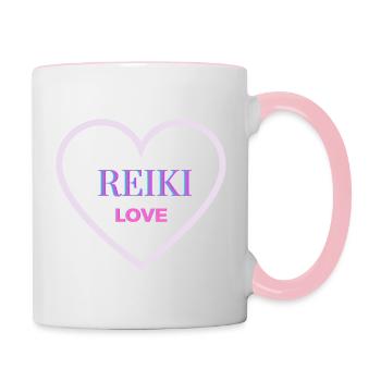 REIKI LOVE 2 (Positivity Print) - Contrasting Mug - white/pink - Right