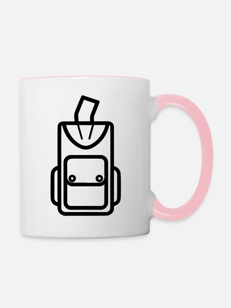 Rucksack - Tasse zweifarbig - Weiß/Pink