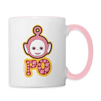 Teletubbies Po In Pretty Glitter Design - Contrasting Mug - white/pink - Right