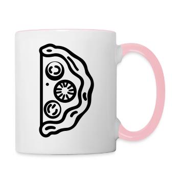 Pizza slice - Contrasting Mug - white/pink - Right