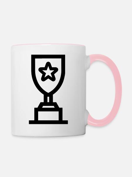 Trophäe - Tasse zweifarbig - Weiß/Pink