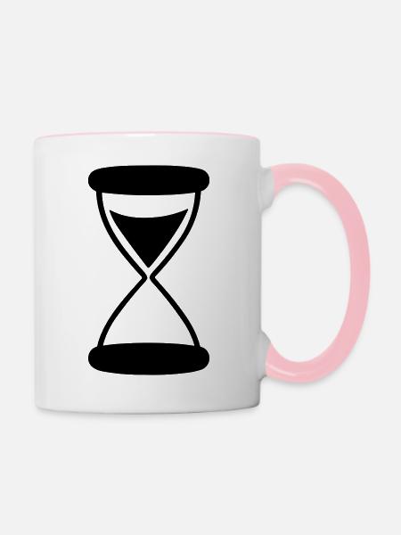 Stundenglas - Tasse zweifarbig - Weiß/Pink