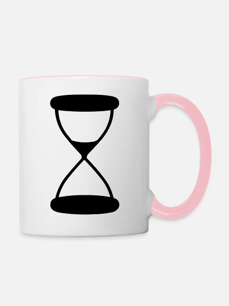 Stundenglas - Tasse zweifarbig - Weiß/Pink