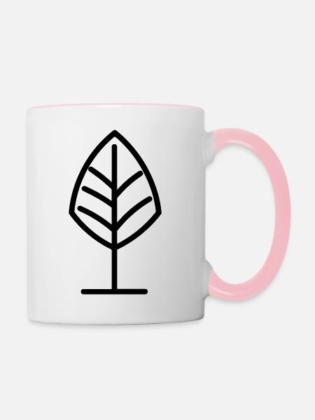 Baum - Tasse zweifarbig - Weiß/Pink