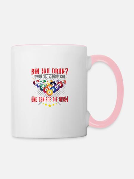 Billard - Tasse zweifarbig - Weiß/Pink