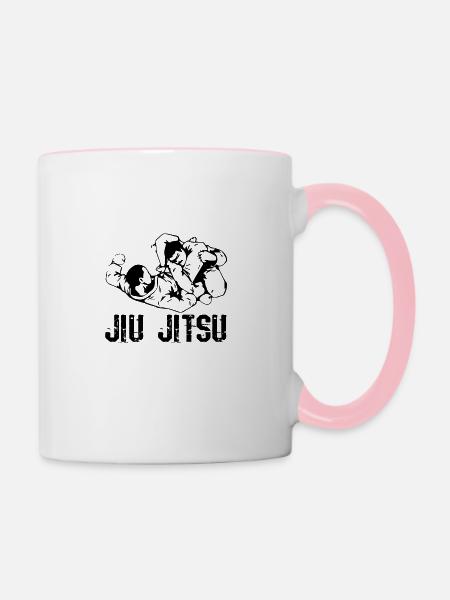 Brazilian Jiu Jitsu - Tasse zweifarbig - Weiß/Pink