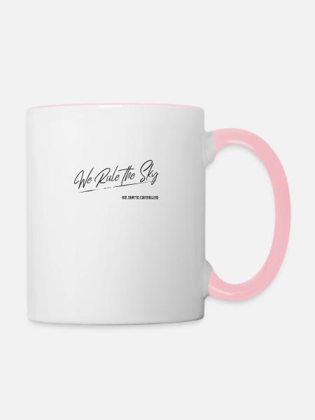 We Rule The Sky Fluglotse - Tasse zweifarbig - Weiß/Pink