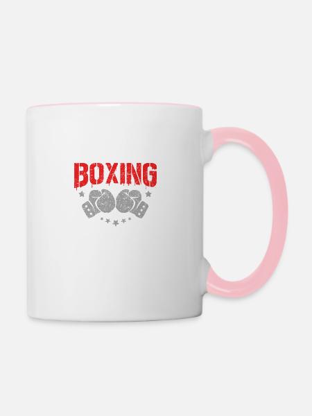 Boxing - Tasse zweifarbig - Weiß/Pink
