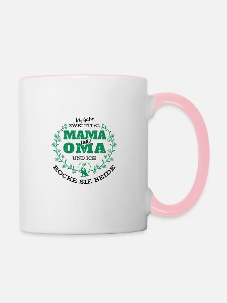 Mama Und Oma - Tasse zweifarbig - Weiß/Pink