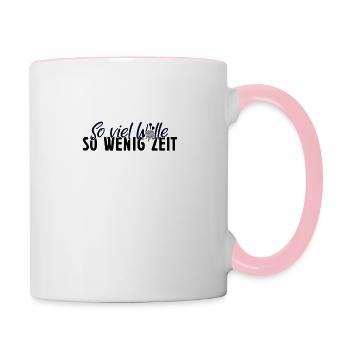 Stricken - Tasse zweifarbig - Weiß/Pink - Rechts
