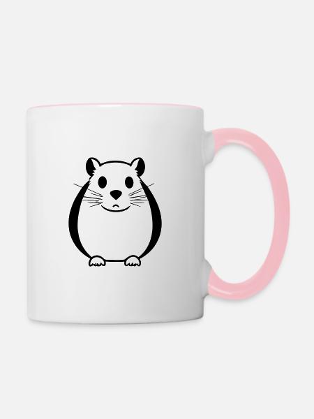 Hamster - Tasse zweifarbig - Weiß/Pink