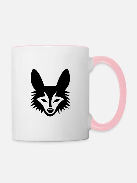 Fuchs - Tasse zweifarbig - Weiß/Pink