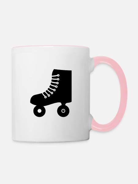 Walze - Tasse zweifarbig - Weiß/Pink