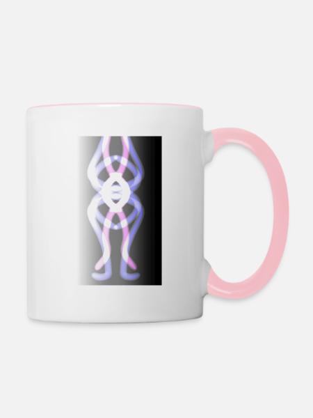 Figur, Fantasie, Muster - Tasse zweifarbig - Weiß/Pink