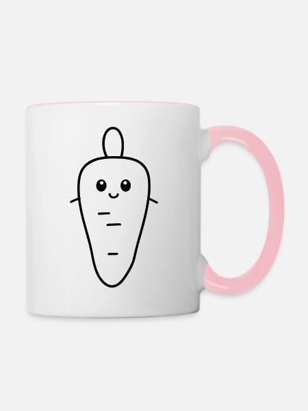 Karotte - Tasse zweifarbig - Weiß/Pink