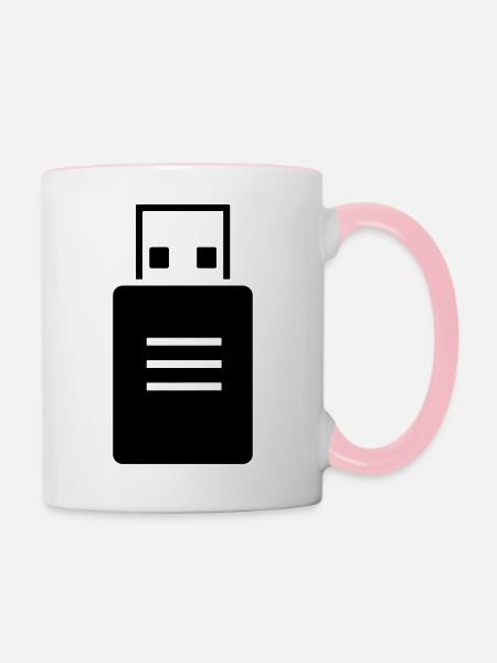 USB-Stick - Tasse zweifarbig - Weiß/Pink