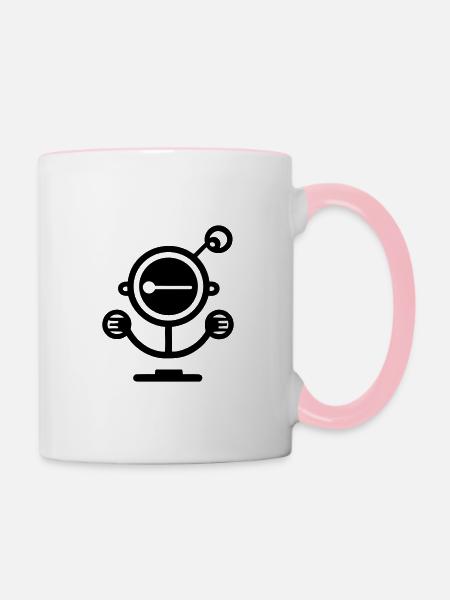 Kleiner Roboter - Tasse zweifarbig - Weiß/Pink