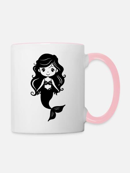 Meerjungfrau - Tasse zweifarbig - Weiß/Pink