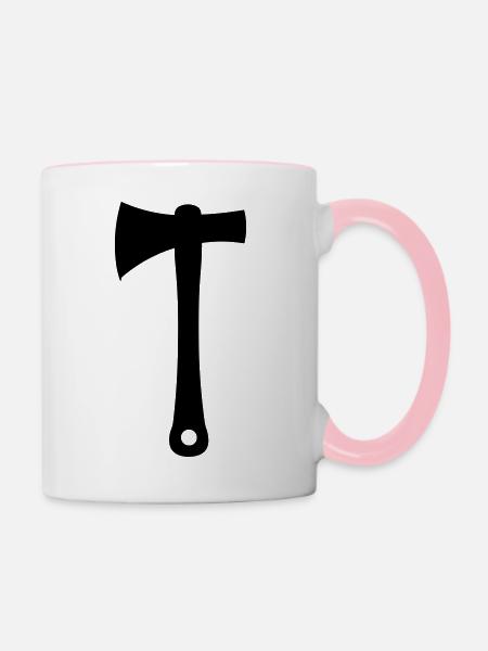 Axt - Tasse zweifarbig - Weiß/Pink
