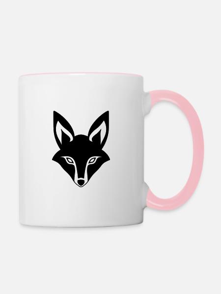 Fuchs - Tasse zweifarbig - Weiß/Pink
