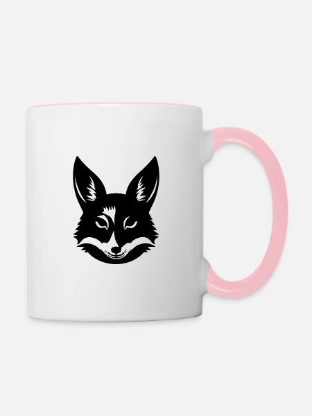 Fuchs - Tasse zweifarbig - Weiß/Pink