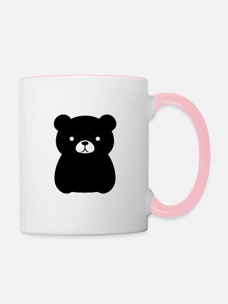 Bärenjunges - Tasse zweifarbig - Weiß/Pink