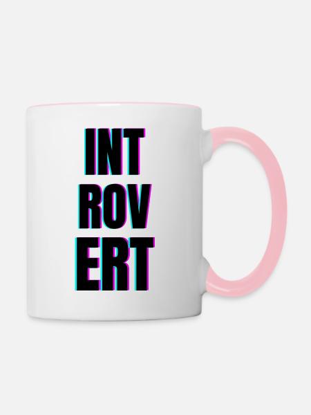 INTROVERT - Tasse zweifarbig - Weiß/Pink
