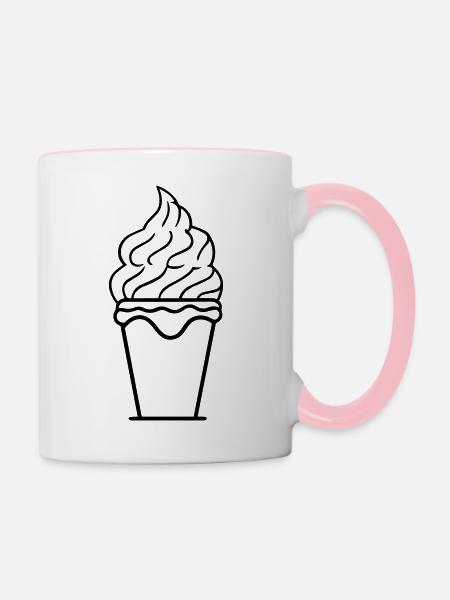 Eisbecher - Tasse zweifarbig - Weiß/Pink