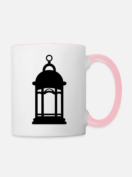 Laterne - Tasse zweifarbig - Weiß/Pink