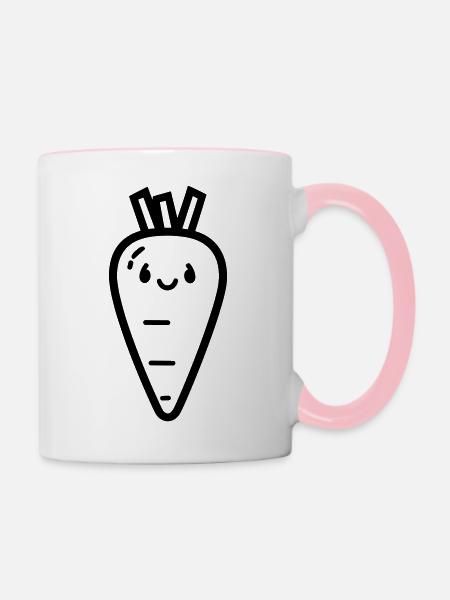 Karotte - Tasse zweifarbig - Weiß/Pink
