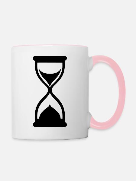 Stundenglas - Tasse zweifarbig - Weiß/Pink