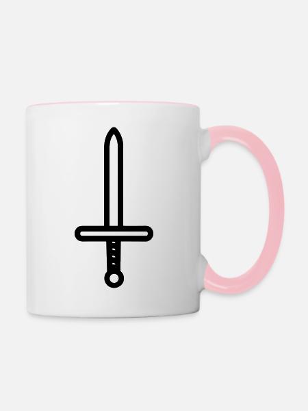 Schwert - Tasse zweifarbig - Weiß/Pink