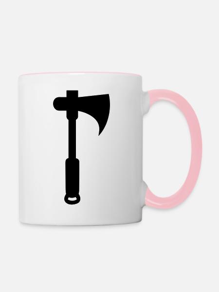 Axt - Tasse zweifarbig - Weiß/Pink