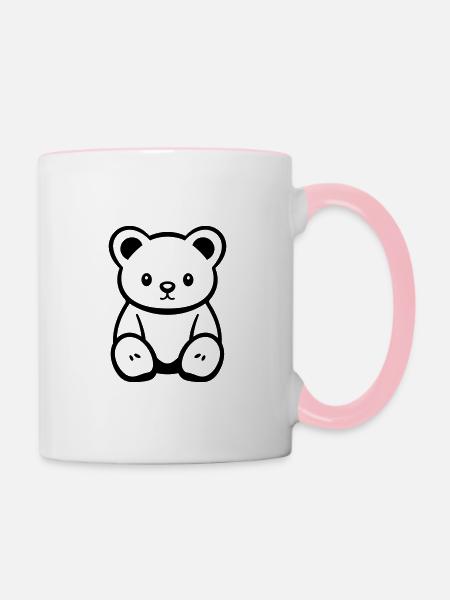 Kleiner Bär - Tasse zweifarbig - Weiß/Pink