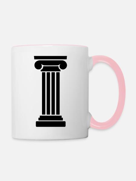 Griechische Säule - Tasse zweifarbig - Weiß/Pink