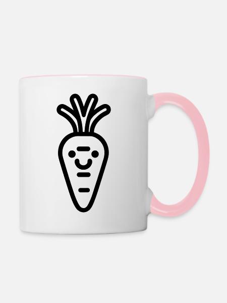 Karotte - Tasse zweifarbig - Weiß/Pink